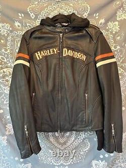 Harley Davidson Miss EnthusiastLeather 3 n 1 Jacket XL