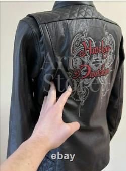Harley-Davidson Miss Enthusiast Women's Motorcycle Jacket Embroidered Biker