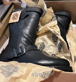 Harley Davidson Motorcycle Boots Dulcie Black 10 1 Heels D85414 Size 6 M