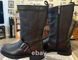 Harley Davidson Motorcycle Boots Dulcie Black 10 1 Heels D85414 Size 6 M