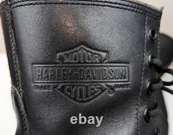 Harley Davidson Motorcycle Boots Mens Size 11 Black Leather High Zip Biker 98424
