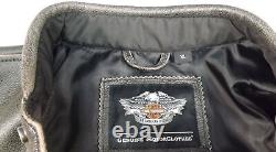 Harley Davidson Motorcycle Cafe Racer Jacket Distressed Leather Orange Men's XL