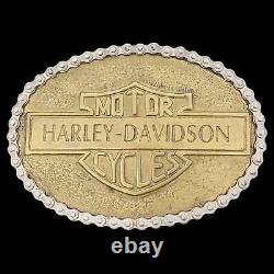 Harley Davidson Motorcycle Chain Solid Brass Vintage Belt Buckle