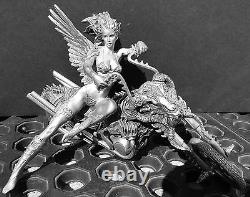 Harley Davidson Motorcycle Fantasy Lady Biker Angel Dragon Bike Warrior