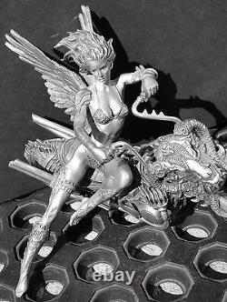 Harley Davidson Motorcycle Fantasy Lady Biker Angel Dragon Bike Warrior