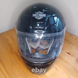 Harley Davidson Motorcycle Helmet Black DOT Large 59-60 CM Fullface Visor Damage