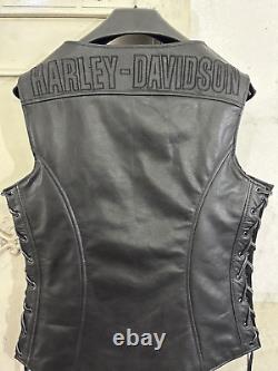 Harley Davidson Motorcycle Women's Avenue Leather Vest Bike Riding Leather Vest