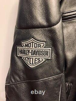 Harley Davidson Reflective Skull Willie G Genuine Leather Motorcycle Jacket 3XL