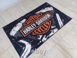 Harley Davidson Rug, Biker Rug, Motorcycle Rug, Harley Decor, Usa Flag Carpet
