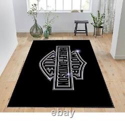 Harley Davidson Rug, Harley Cycle Decor, Harley Fan Rug, Davidson, Motor Cycle