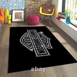 Harley Davidson Rug, Harley Cycle Decor, Harley Fan Rug, Davidson, Motor Cycle