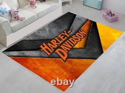 Harley Davidson Rug, Motorcycle Rug, Harley Funs Rug, Office Rug, Garage Room Rug