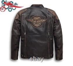 Harley Davidson Triple Vent Passing Leather Motorcycle Bomber Biker Jackets