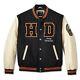 Harley Davidson Varsity Jacket Men's Motorcycle Wool Outerwear Leather Sleeves