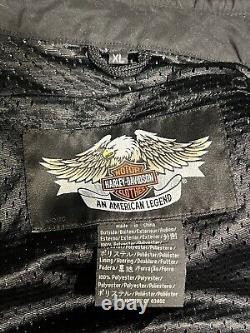 Harley Davidson Willie G Black/Gray Mesh Padded Motorcycle Jacket Size XL