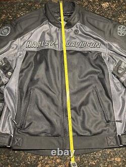 Harley Davidson Willie G Black/Gray Mesh Padded Motorcycle Jacket Size XL