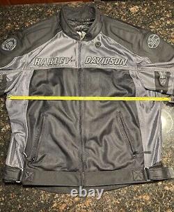 Harley Davidson Willie G Black/Gray Mesh Padded Motorcycle Jacket Size XL