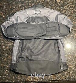 Harley Davidson Willie G Black/Gray Mesh Padded Motorcycle Jacket Size XL