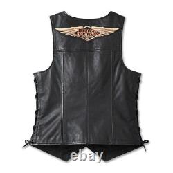 Harley Davidson Women's 120th Anniversary Leather Vest Motorcycle Leather Vest