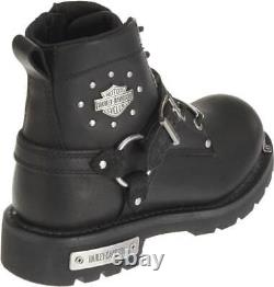 Harley-Davidson Women's Becky 5.5-Inch Black Leather Motorcycle Boots. D87048