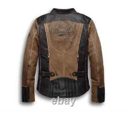 Harley Davidson Women's Gallun Triple Vent Brown Motorcycle Leather Jacket