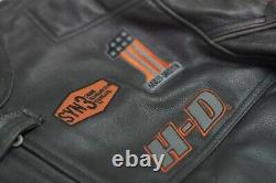 Harley Davidson men's Screaming Eagle Motorcycle Motorbike real Leather Jacket