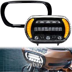 LED Projector Headlight Hi/Lo Sealed Beam Lamp Assembly For Road glide 2004-2013