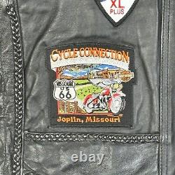 Leather Motorcycle Vest Women's 1x HOG Harley Davidson Pins & Patches Vintage