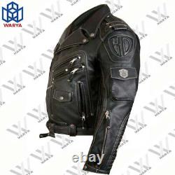 Men Leather Jacket Harley Davidson Motorcycle Jacket Vintage Biker Black Jacket
