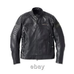 Men's 120th Amalgam Black Cowhide Harley-Davidson Motorcycle Leather Jacket