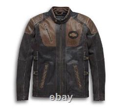 Men's Handmade Harley Davidson Triple Vent Passing Leather Motorcycle Jacket