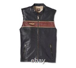 Men's Harley Davidson 120th Anniversary Biker Vest Motorcycle Real Leather Vest