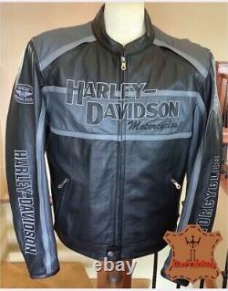 Men's Harley Davidson Motorcycle Racing Leather Jacket HD Cruiser Biker Jacket