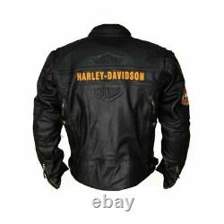 Men's Harley Davidson Motorcycle Vintage Biker Distressed Real Leather Jacket