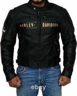 Men's Harley Davidson Motorcycle Vintage Biker Real Leather Jacket