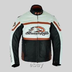 Men's Harley Davidson Raceway Screaming Eagle Motorcycle Leather Biker Jacket