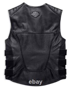 Men's Harley Davidson SWAT Leather Vest Genuine HD Motorcycle Biker Leather Vest