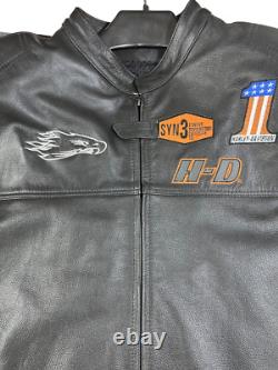 Men's Harley Davidson Screaming Eagle Motorcycle Leather Jacket HD Biker Jacket