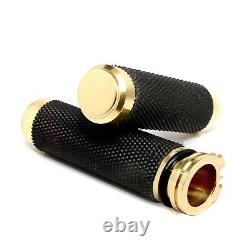 Motorcycle Grips Brass with Rubber Knurl 1 Inch Handle Bars Harley Davidson
