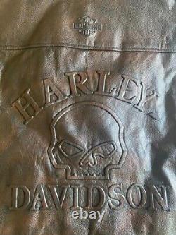 New Men's Harley Davidson Motorcycle Knuckle Distressed Real Leather Vest Biker