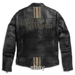 New Men's Harley-Davidson Triple Vent Handmade Motorbike Riding Leather Jacket