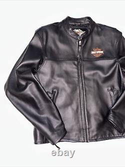 Sz LG Harley-Davidson Motor Cycles Stock Black Leather Tour Jacket 98112-06VM