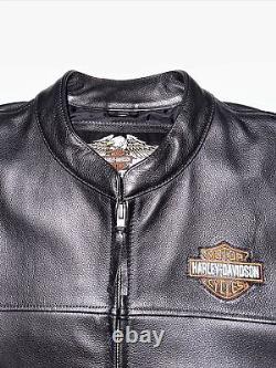 Sz LG Harley-Davidson Motor Cycles Stock Black Leather Tour Jacket 98112-06VM