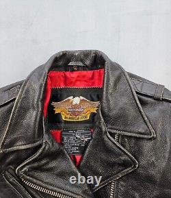 Vintage 1990s Harley-Davidson Motorcycles Black Leather Biker Jacket Women's XL