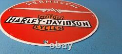 Vintage Harley Davidson Motorcycle Porcelain Aermacchi Service Bike Sales Sign