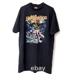 Vtg 1991 3D Emblem Harley Davidson Ride With The Wind XL T-Shirt Honolulu Hawaii