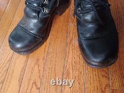 Women's SIZE 10 HARLEY DAVIDSON Leather Lace-up Chunky Lug Sole MOTORCYCLE BOOTS